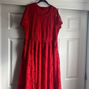 Torrid red lace midi